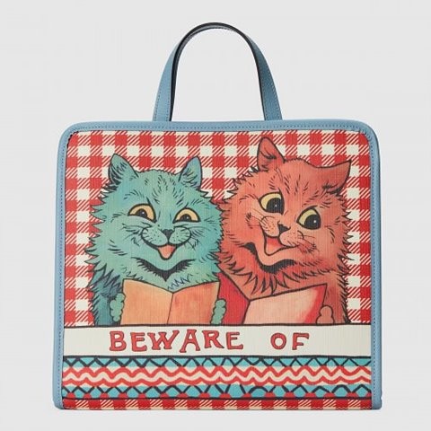 [Premium] GUCCI 구찌 어린이용 고양이 프린트 토트백 605614 FABDN 6150
