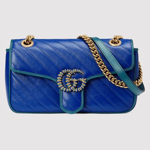 Premium] GUCCI 구찌 [GG 마몽] 스몰 숄더백 blue 443497 1X5EG 8382