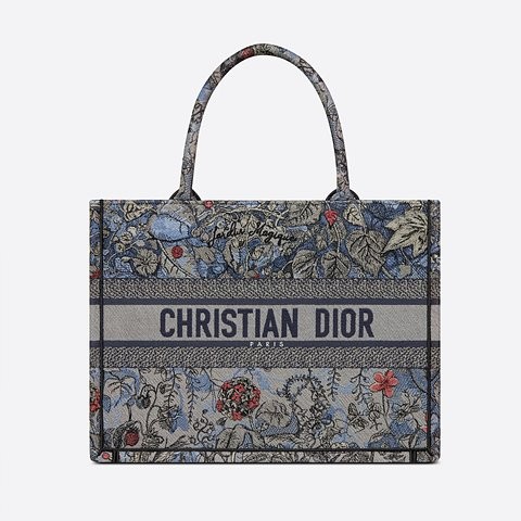 디올 BOOK TOTE 미디엄 백 데님 멀티 컬러 Dior Jardin Magique 자수 M1296ZRZI_M49E