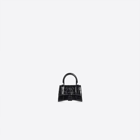 [Premium] BALENCIAGA 발렌시아가 HOURGLASS 미니 탑 핸들백 black 6373721LR671000