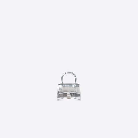 [Premium] BALENCIAGA 발렌시아가 HOURGLASS 미니 탑 핸들백 silver 6373721S4CY8110