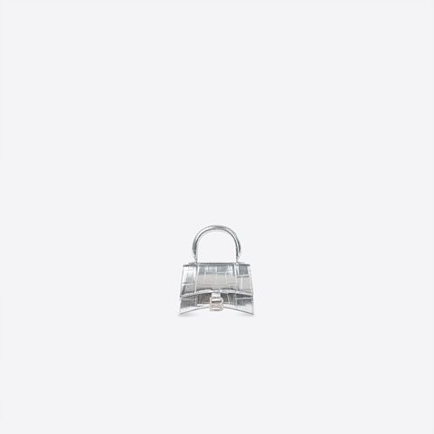 [Premium] BALENCIAGA 발렌시아가 HOURGLASS 미니 탑 핸들백 silver 6373721S4CY8110