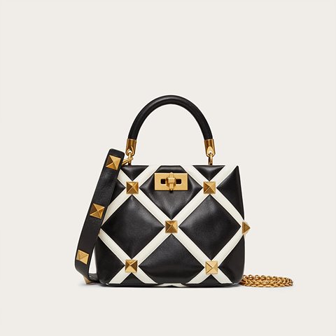 [Premium] VALENTINO 발렌티노 그리드 나파 가죽 ROMAN STUD THE HANDLE BAG 탑 핸들 백 WW0B0I97ZDF790