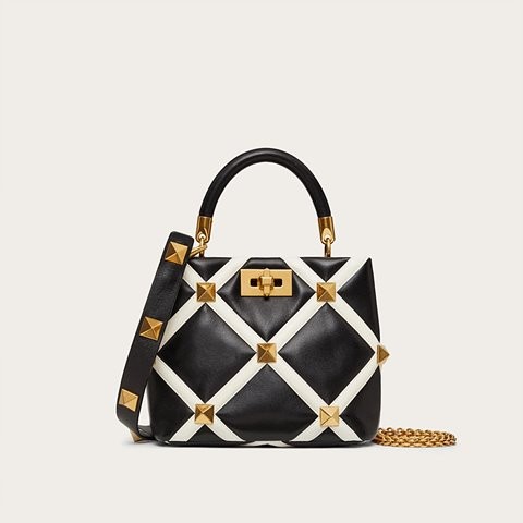 [Premium] VALENTINO 발렌티노 그리드 나파 가죽 ROMAN STUD THE HANDLE BAG 탑 핸들 백 WW0B0I97ZDF790