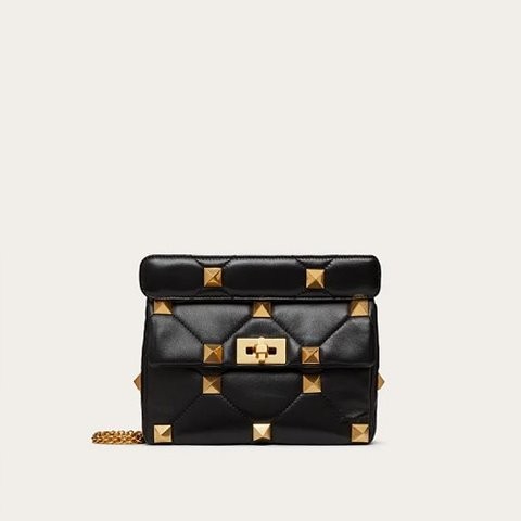 [Premium] VALENTINO 발렌티노 미디엄 로만 스터드 숄더백 블랙 2W2B0I82BSF0NO
