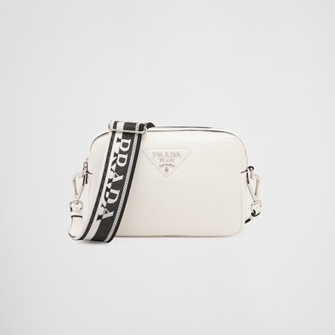 [Premium] PRADA 프라다 더블 지퍼 숄더백 화이트 1BH082_2DKV_F0009_V_3OM