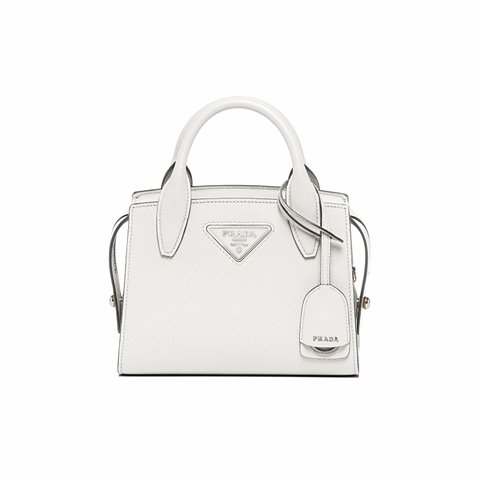 [Premium] PRADA 프라다 크리스틴 사피아노 가죽 핸드백 white 1BA269_2ERX_F0009_V_NO7