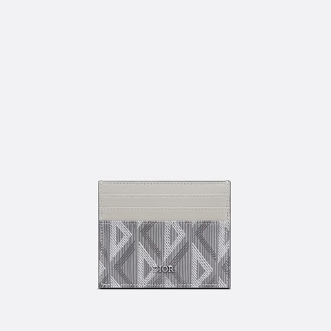 디올 Dior 그레이 CD Diamond 캔버스 카드 지갑 2ESCH135DCO_H42E