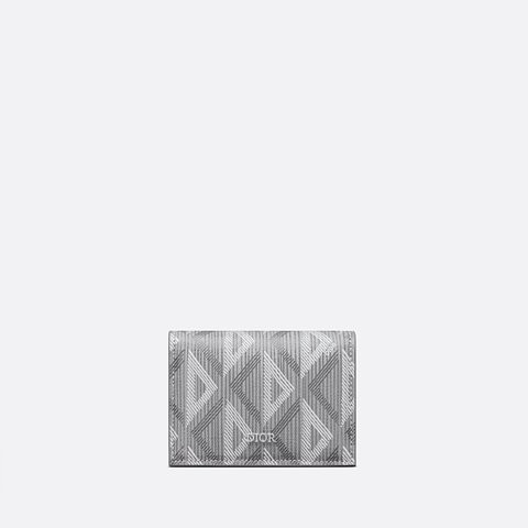 디올 비즈니스 카드 지갑 Dior 그레이 CD Diamond 캔버스 2ESCH136DCO_H42E