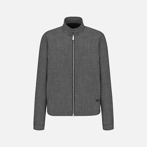 디올 마이크로-하운즈투스 해링턴-실루엣 블루종 S-XL
