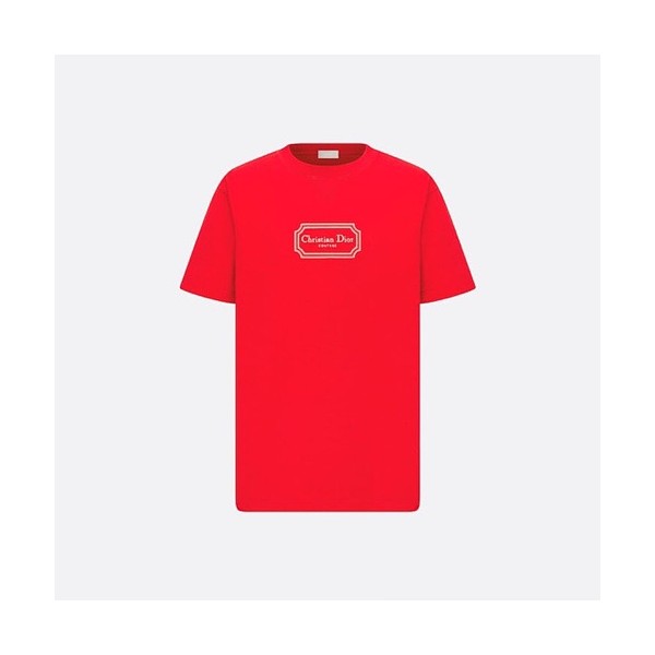 디올 시그니처 로고 코튼 반팔 티셔츠 레드 S-XL-레플리카 사이트 쇼핑몰 RSMALL