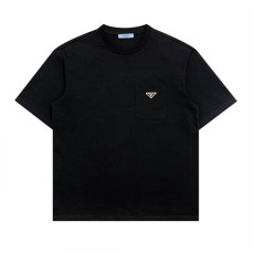 프라다 트라이앵글 로고 반팔 블랙 S-XL