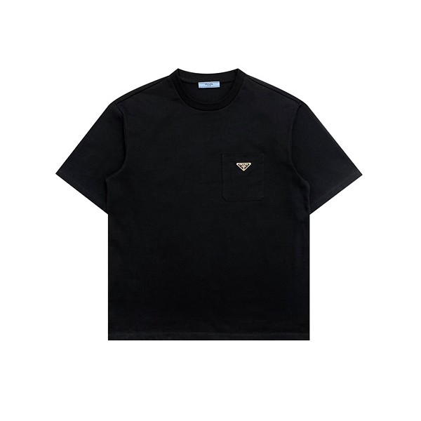 프라다 트라이앵글 로고 반팔 블랙 S-XL-레플리카 사이트 쇼핑몰 RSMALL