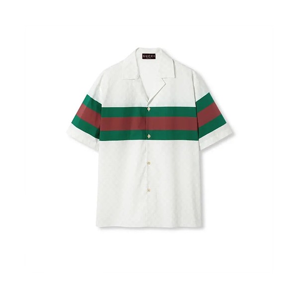 구찌 웹 디테일 GG 코튼 반팔 셔츠 S-XL-레플리카 사이트 쇼핑몰 RSMALL