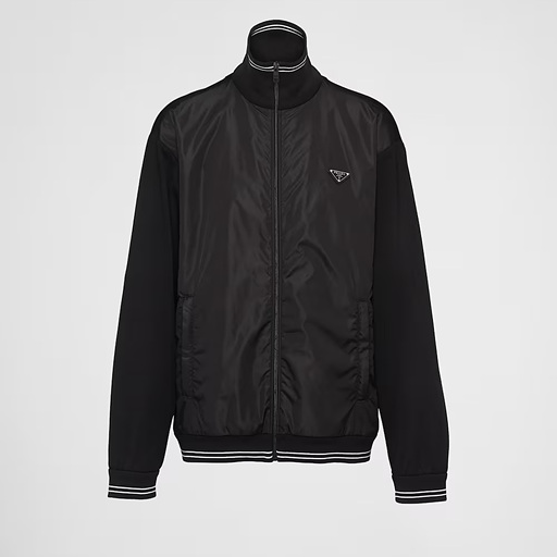 프라다 리나일론 트라이앵글 로고 패널 보머 자켓 S-XL